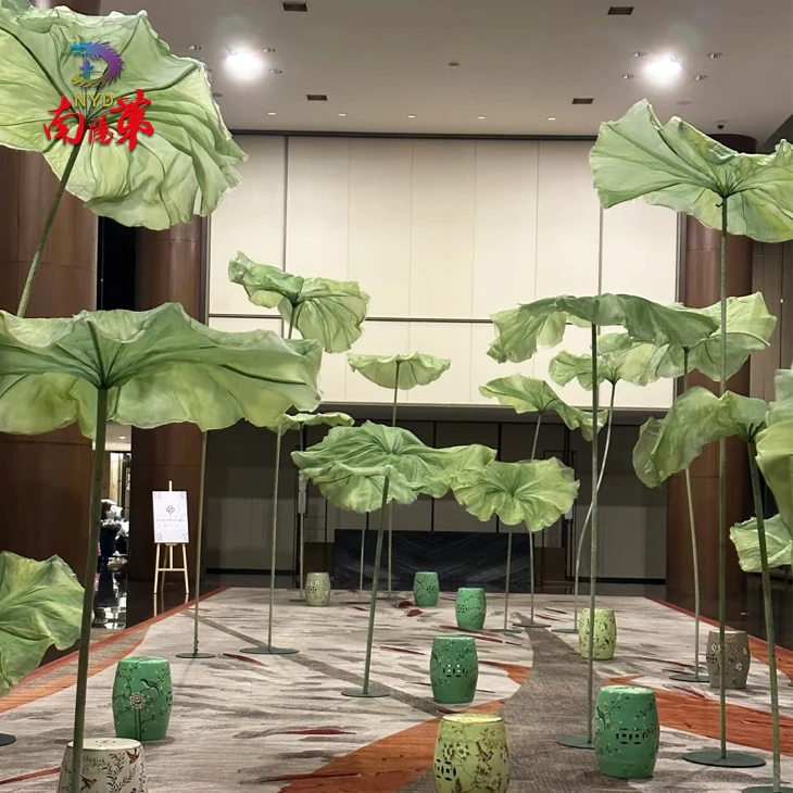 Fabric Lotus Leaves Seasonal Display factory