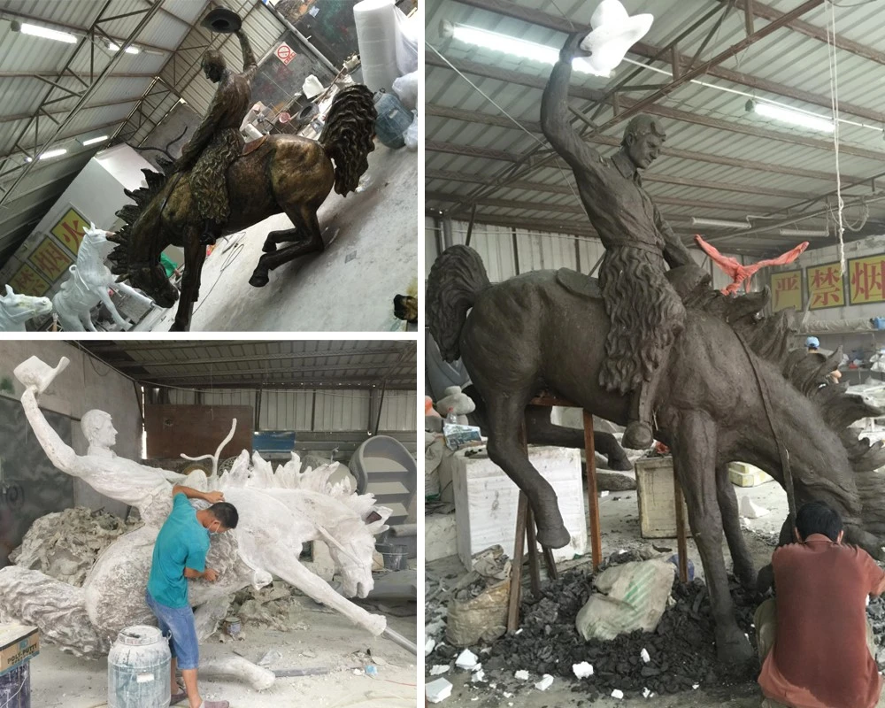 Large Cowboy Horse Statue Made in China Large Cowboy Horse Statue Made in China
