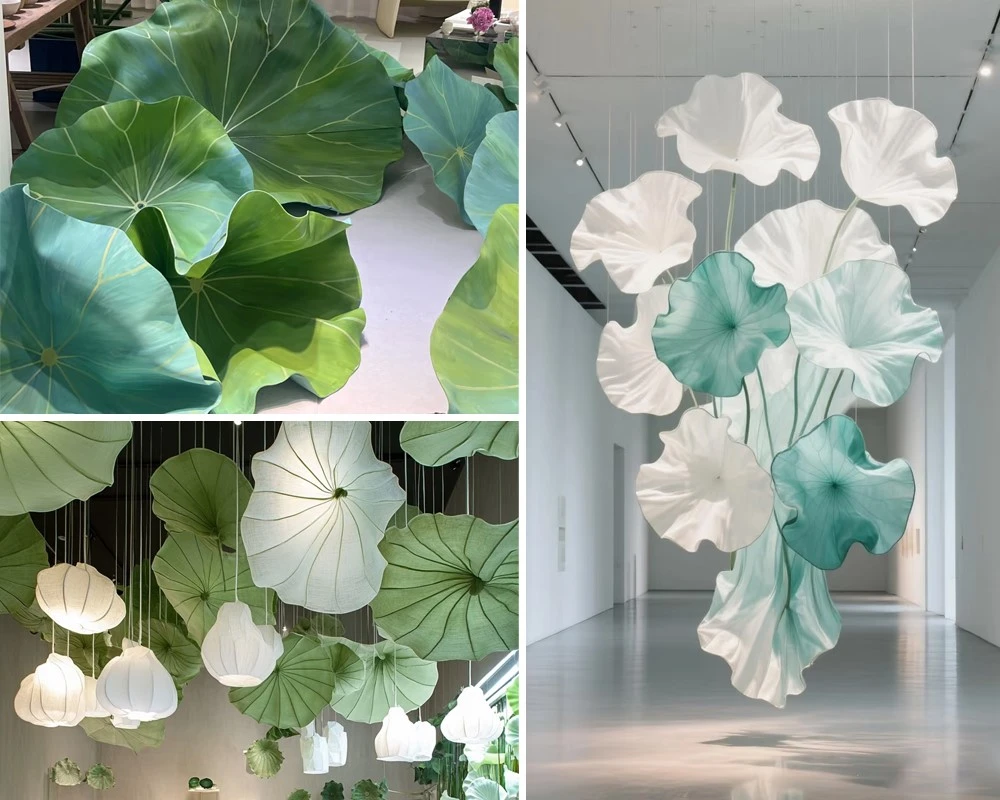China Supplier Fabric Lotus Leaves Seasonal Display China Supplier Fabric Lotus Leaves Seasonal Display