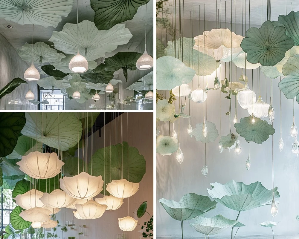 Fabric Lotus Leaves Seasonal Display Factory Fabric Lotus Leaves Seasonal Display Factory