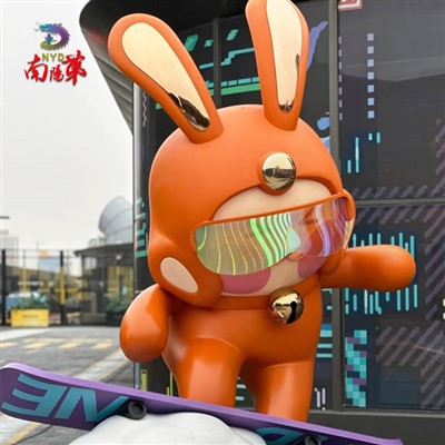 बड़ी आउटडोर खरगोश फाइबरग्लास मूर्तियाँ